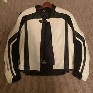 Scorpion EXO black and white motorcycle jacket (L)